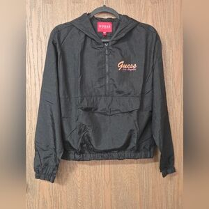 Guess Black Anorak Pullover with Pink Logo